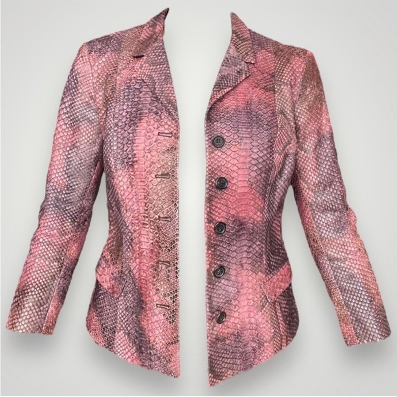Prada Pink Python Skin Jacket - Size 2 - Picture 3 of 5